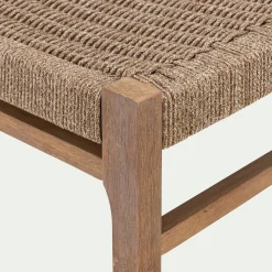 Chaise de jardin en acacia et assise en corde - bois foncé