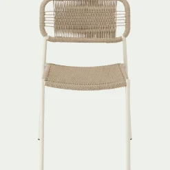Chaise de jardin en acier et cordage - beige