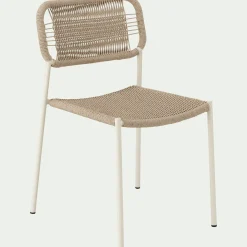 Chaise de jardin en acier et cordage - beige