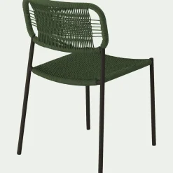 Chaise de jardin en acier et cordage - vert