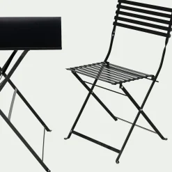 Chaise de jardin pliante en acier - noir