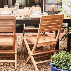 Chaise de jardin pliante en teck - bois clair
