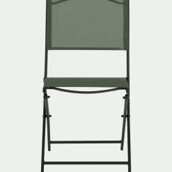 Chaise de jardin pliante acier et toile plastifiée - vert cèdre