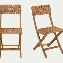 Chaise de jardin pliante en acacia huilé - bois foncé