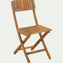 Chaise de jardin pliante en acacia huilé - bois foncé