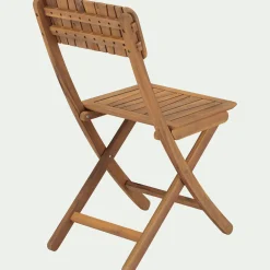 Chaise de jardin pliante en acacia huilé - bois foncé