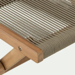Chaise de jardin pliante en acacia et corde - bois clair