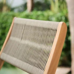 Chaise de jardin pliante en acacia et corde - bois clair