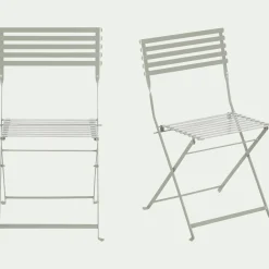 Chaise de jardin pliante en acier - vert olivier