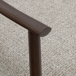 Chaise de repas avec accoudoirs en tissu et acier - gris