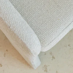 Chaise de repas contemporaine avec accoudoirs en tissu - beige