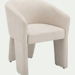 Chaise de repas contemporaine avec accoudoirs en tissu - beige