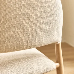 Chaise de repas contemporaine en tissu - beige