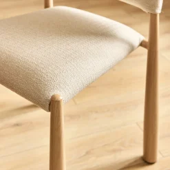 Chaise de repas contemporaine en tissu - beige