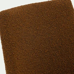 Chaise de repas en tissu bouclette rasé - brun chataignier