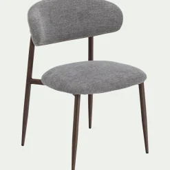 Chaise de repas en tissu et acier - gris