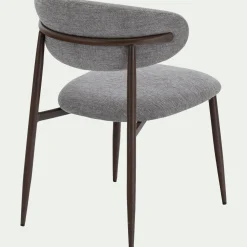 Chaise de repas en tissu et acier - gris