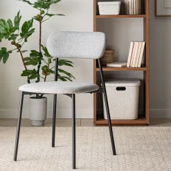 Chaise de repas en tissu - gris