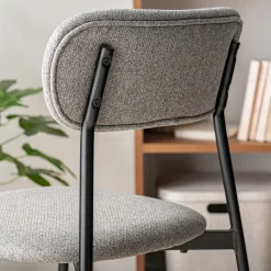 Chaise de repas en tissu - gris