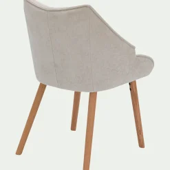 Chaise de repas en tissu - blanc écru
