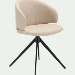 Chaise de repas pivotante en tissu - beige