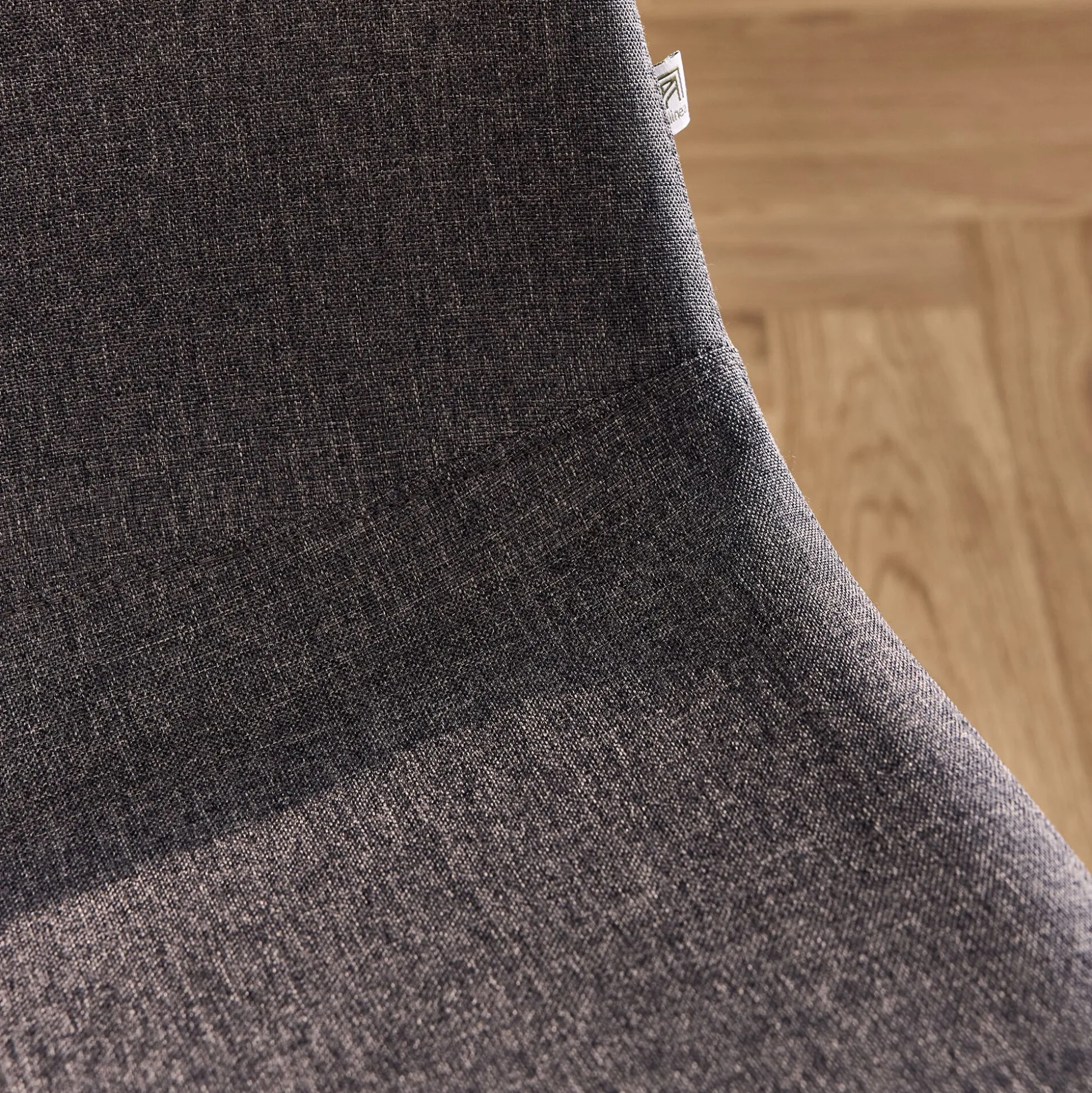 Chaise en acier effet bois et tissu - gris ardoise