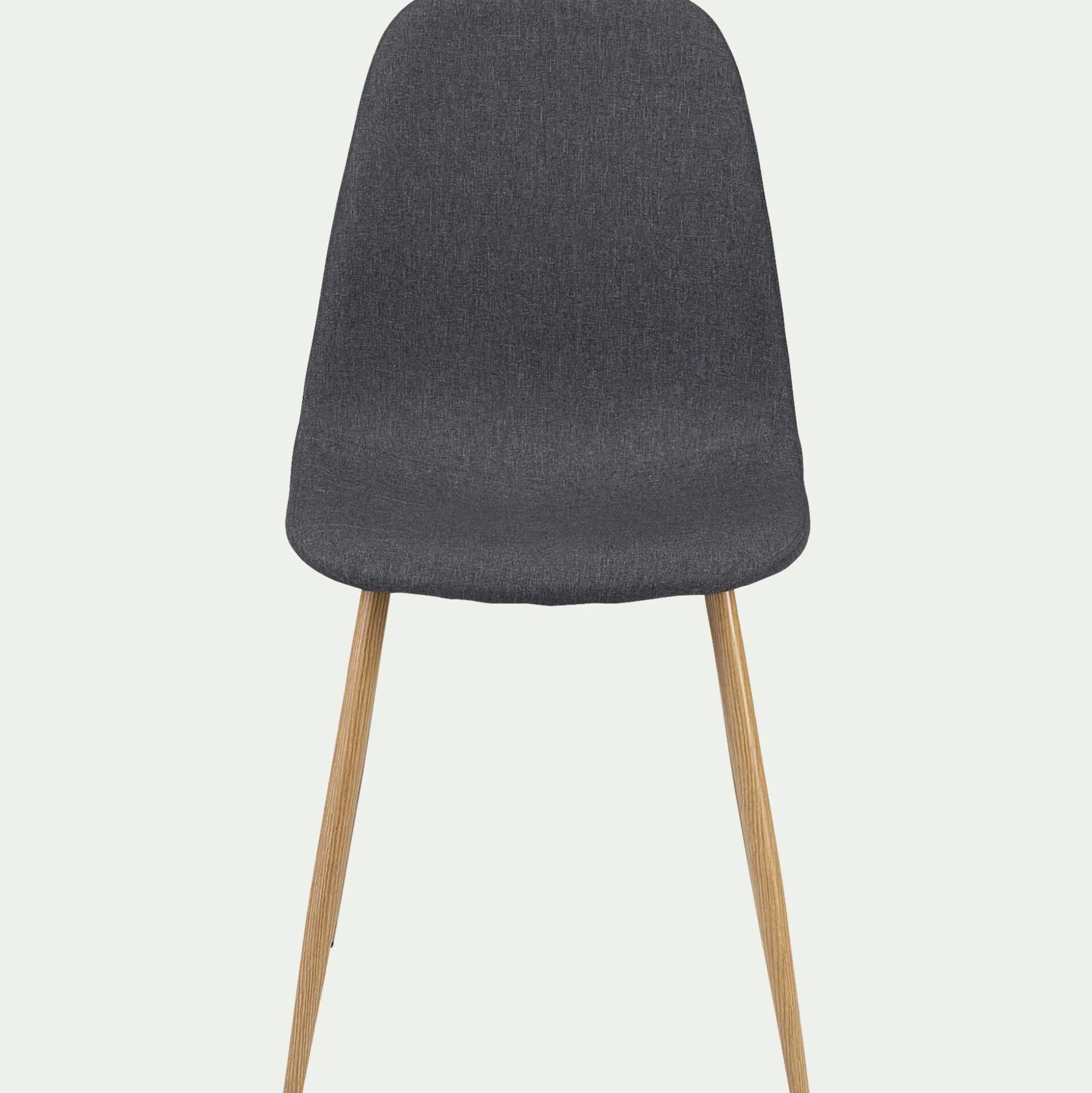 Chaise en acier effet bois et tissu - gris ardoise