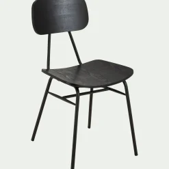 Chaise en bois de frêne et acier - noir
