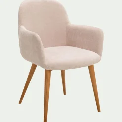 Chaise en tissu avec accoudoirs - beige