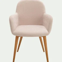 Chaise en tissu avec accoudoirs - beige