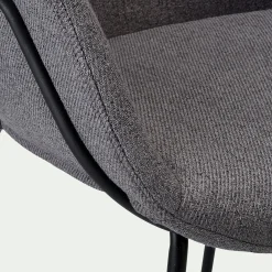 Chaise en tissu avec accoudoirs - gris ardoise