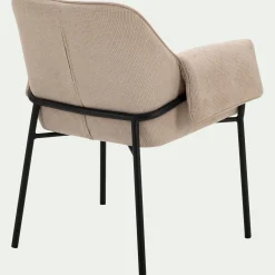 Chaise en tissu avec accoudoirs - gris