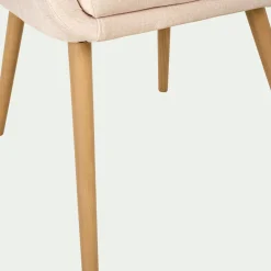 Chaise en tissu avec accoudoirs - beige