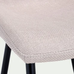 Chaise en tissu bouclettes et en métal - beige