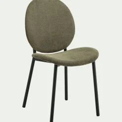 Chaise en tissu et bois d'eucalyptus - vert