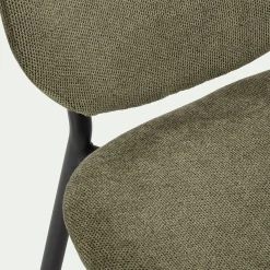 Chaise en tissu et bois d'eucalyptus - vert