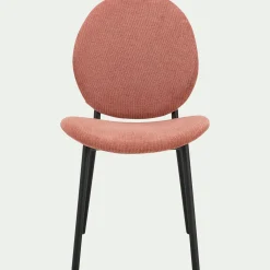 Chaise en tissu et bois d'eucalyptus - terracotta