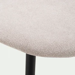 Chaise en tissu et bois d'eucalyptus - beige