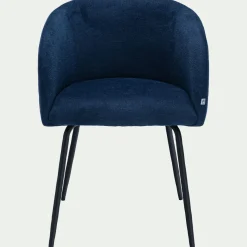 Chaise en tissu et métal avec accoudoirs - bleu figuerolles