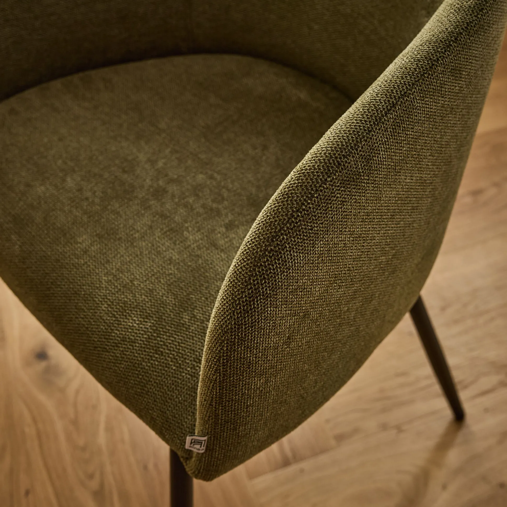 Chaise en tissu et métal avec accoudoirs - vert