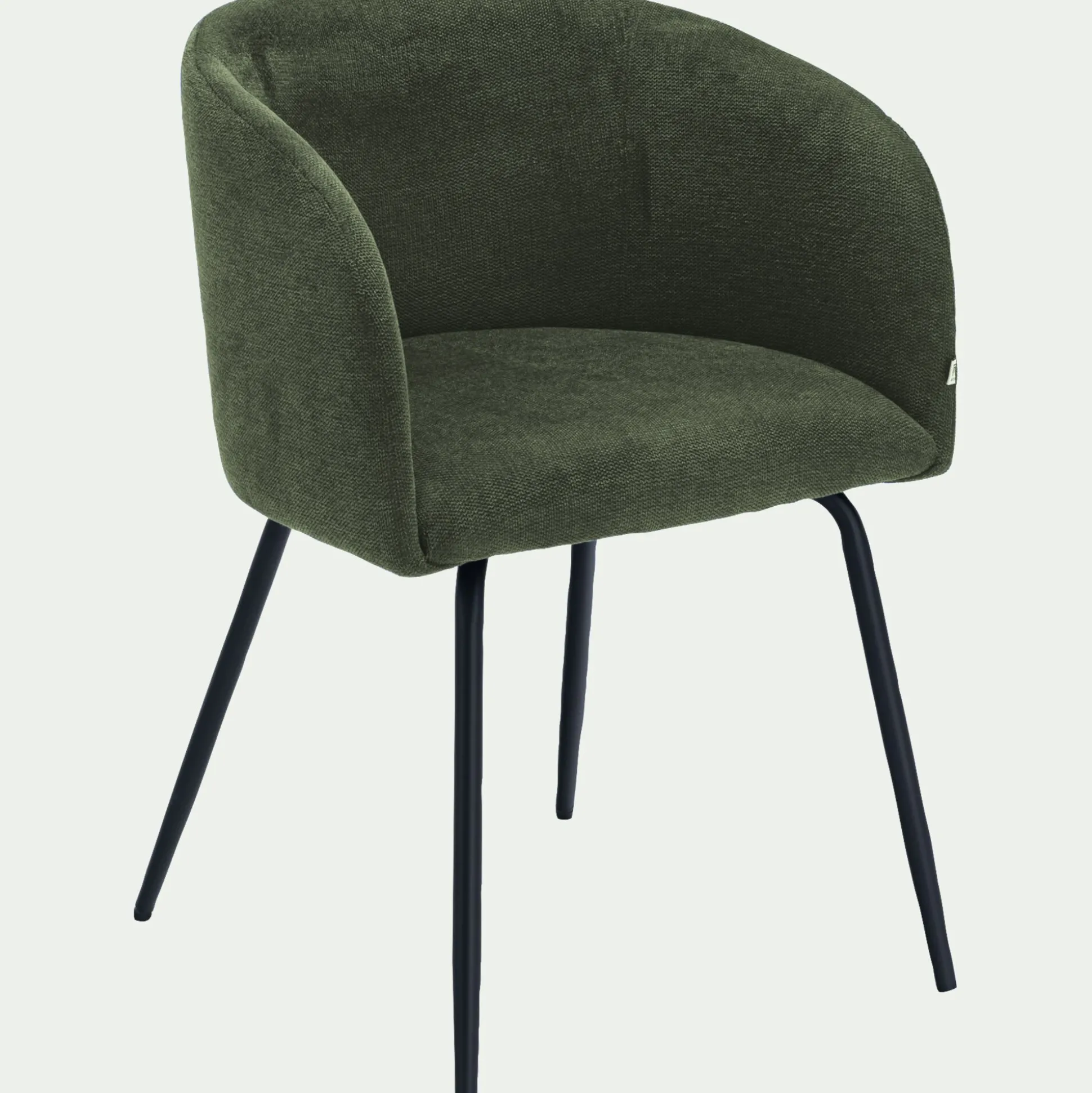 Chaise en tissu et métal avec accoudoirs - vert