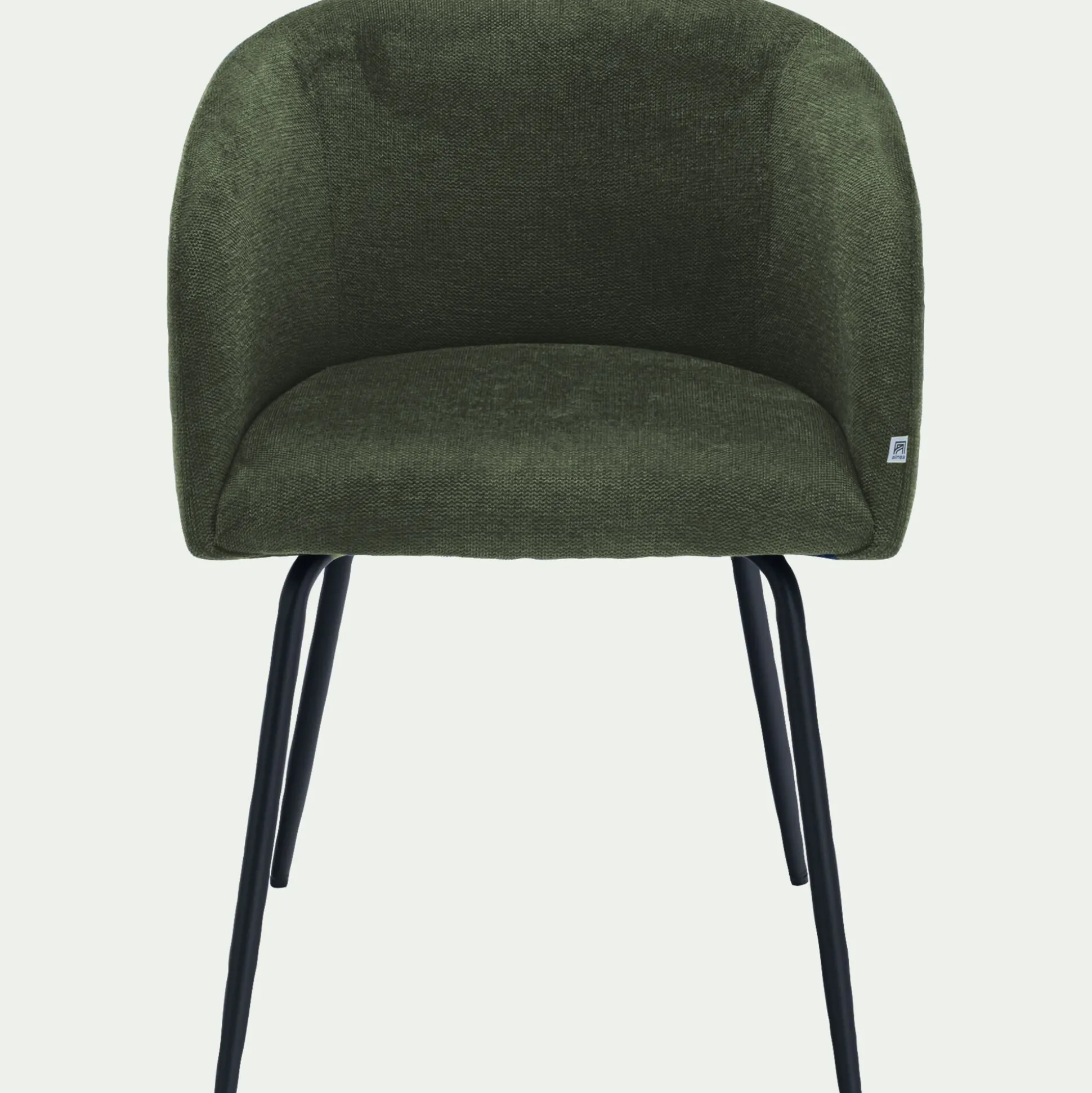 Chaise en tissu et métal avec accoudoirs - vert
