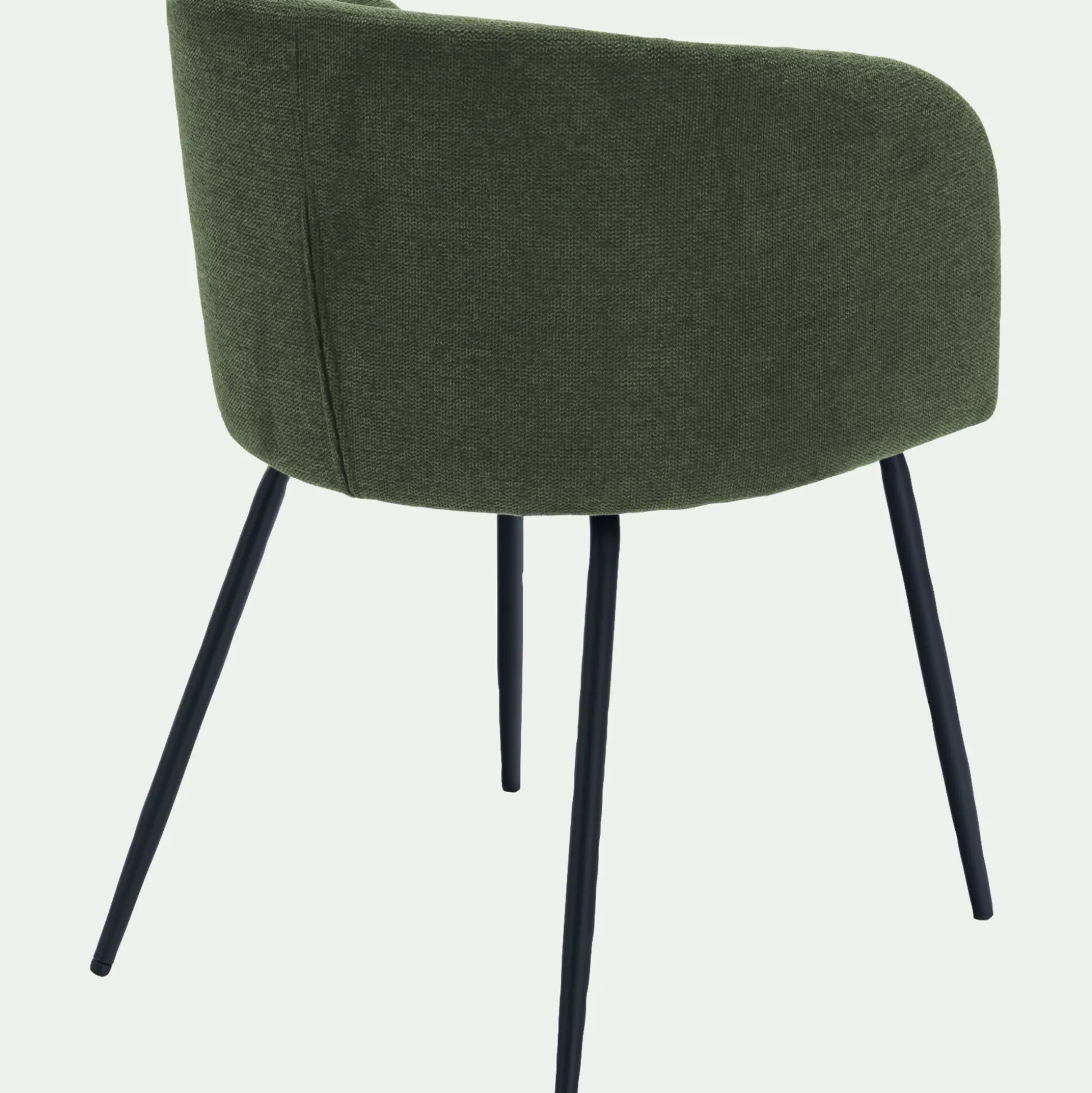 Chaise en tissu et métal avec accoudoirs - vert