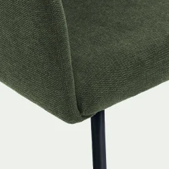 Chaise en tissu et métal avec accoudoirs - vert