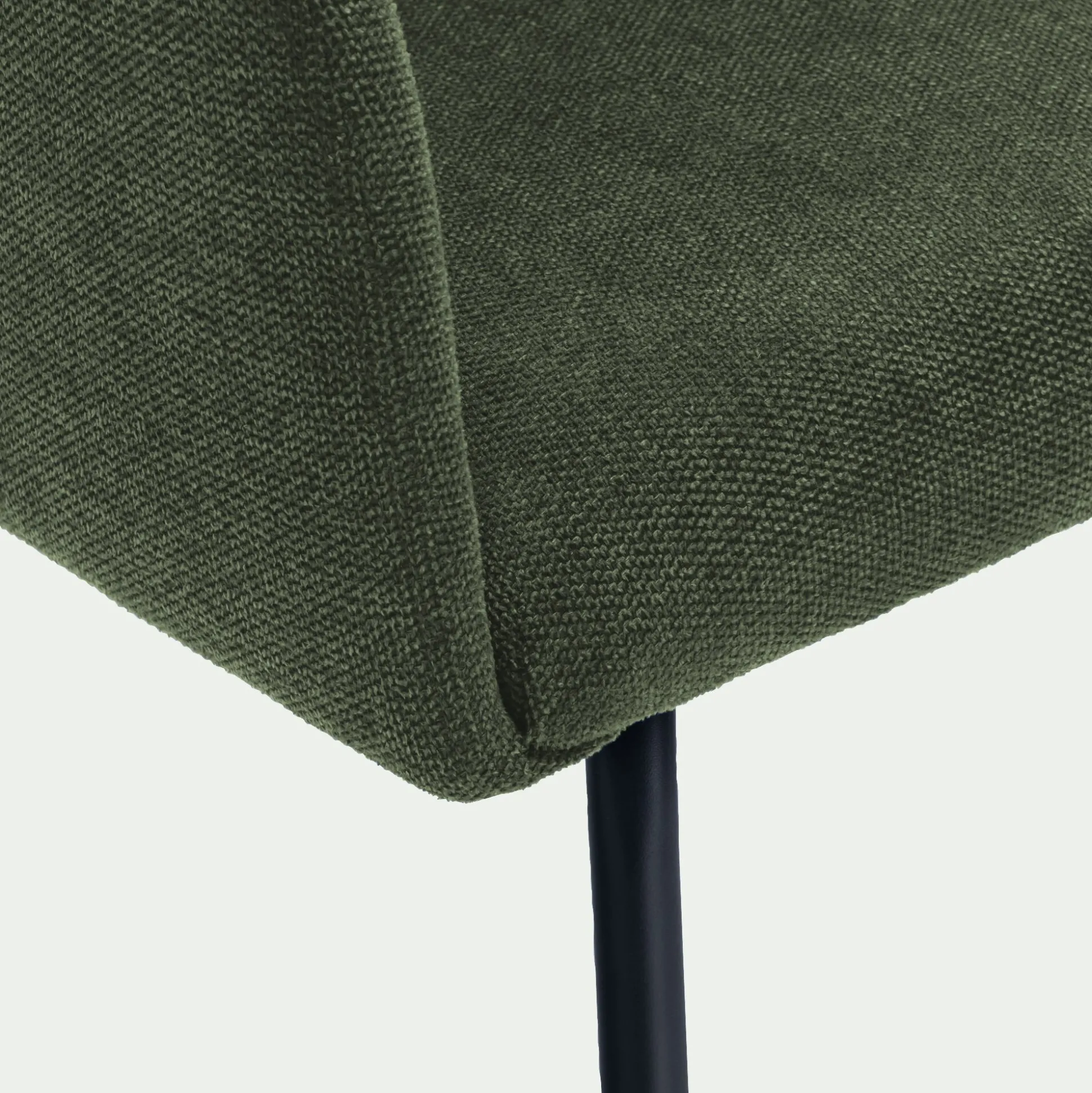 Chaise en tissu et métal avec accoudoirs - vert