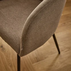 Chaise en tissu et métal avec accoudoirs - beige alpilles