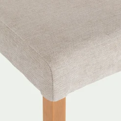 Chaise en tissu et piètement hêtre massif - beige