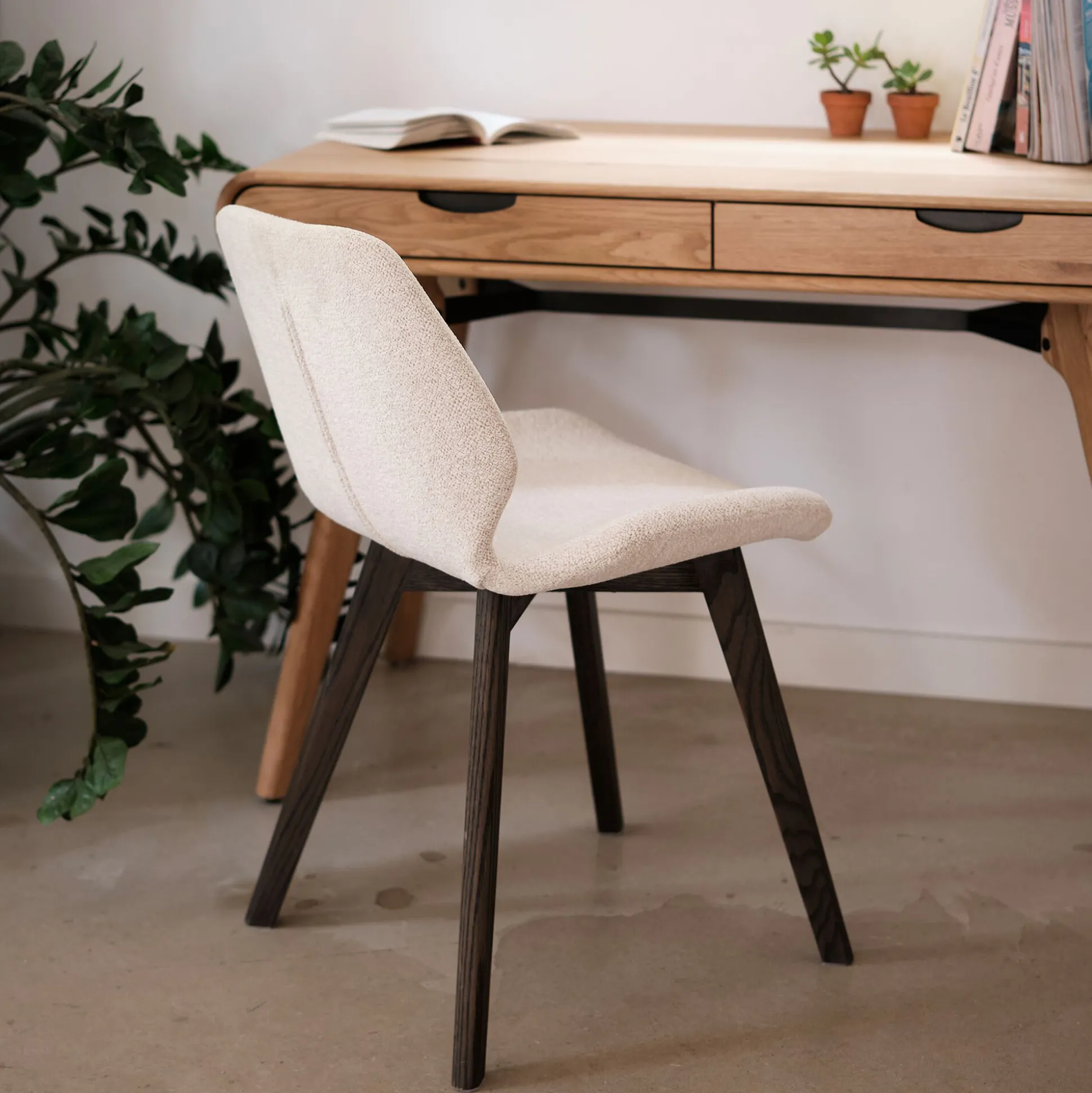 Chaise en tissu sans accoudoirs - beige