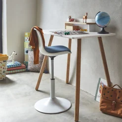 Chaise enfant dactylo en plastique - bleu