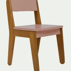 Chaise enfant en acacia - rose